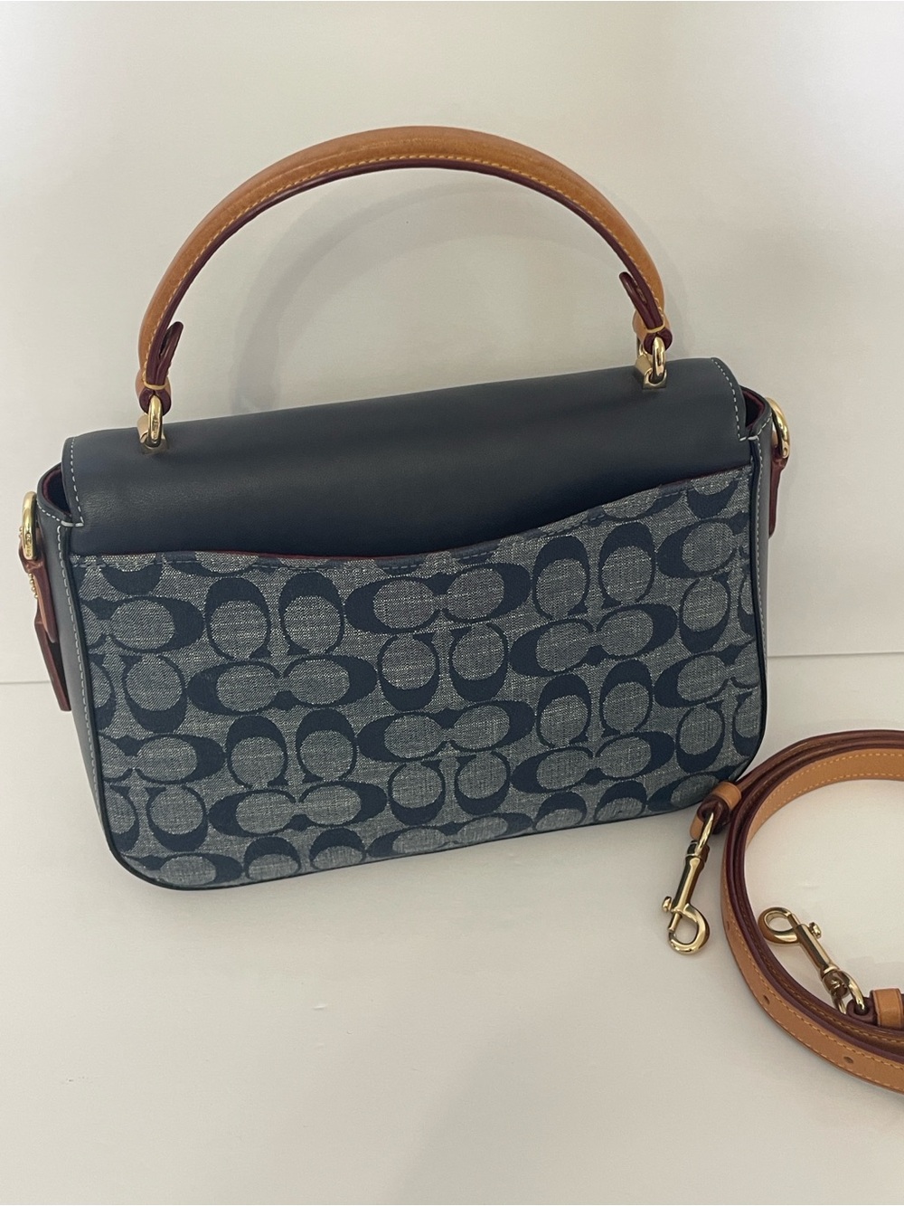 Coach Marlie Top Handle Satchel Denim Multi - Picture 3 of 13